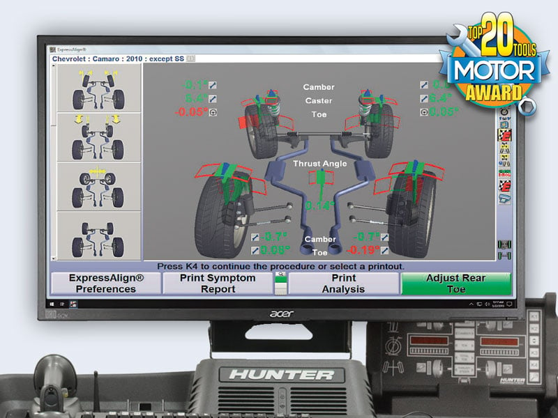 computer screen showing hunter winalign virtual view feature
